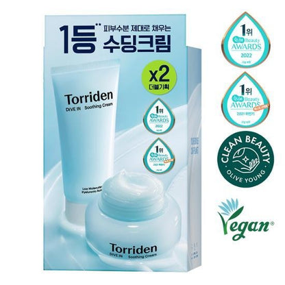 [Torriden] Dive-In Hyaluronic Acid Soothing Cream Set – Lightweight Hydration, 100ml x 2 | Olive young