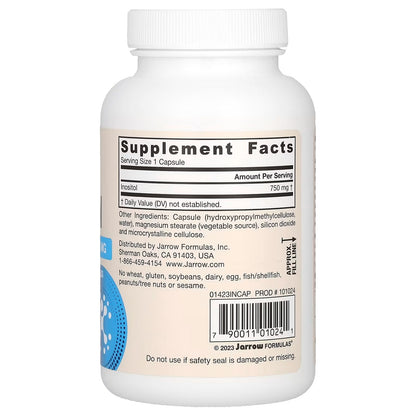 [Jarrow Formulas] Vegan Inositol 750mg | Dietary Supplement for Daily Wellness | 100 Veggie Capsules