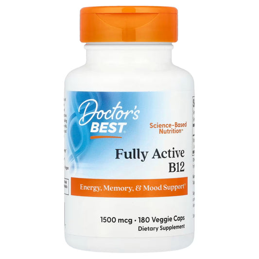 [Doctor’s Best] Fully Active B12 1500mcg | Dietary Supplement | 180 Veggie Capsules