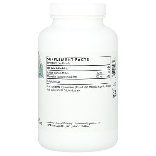 [Thorne] Calcium-Magnesium Malate | Mineral Balance Support | 240 Capsules | GlowLab