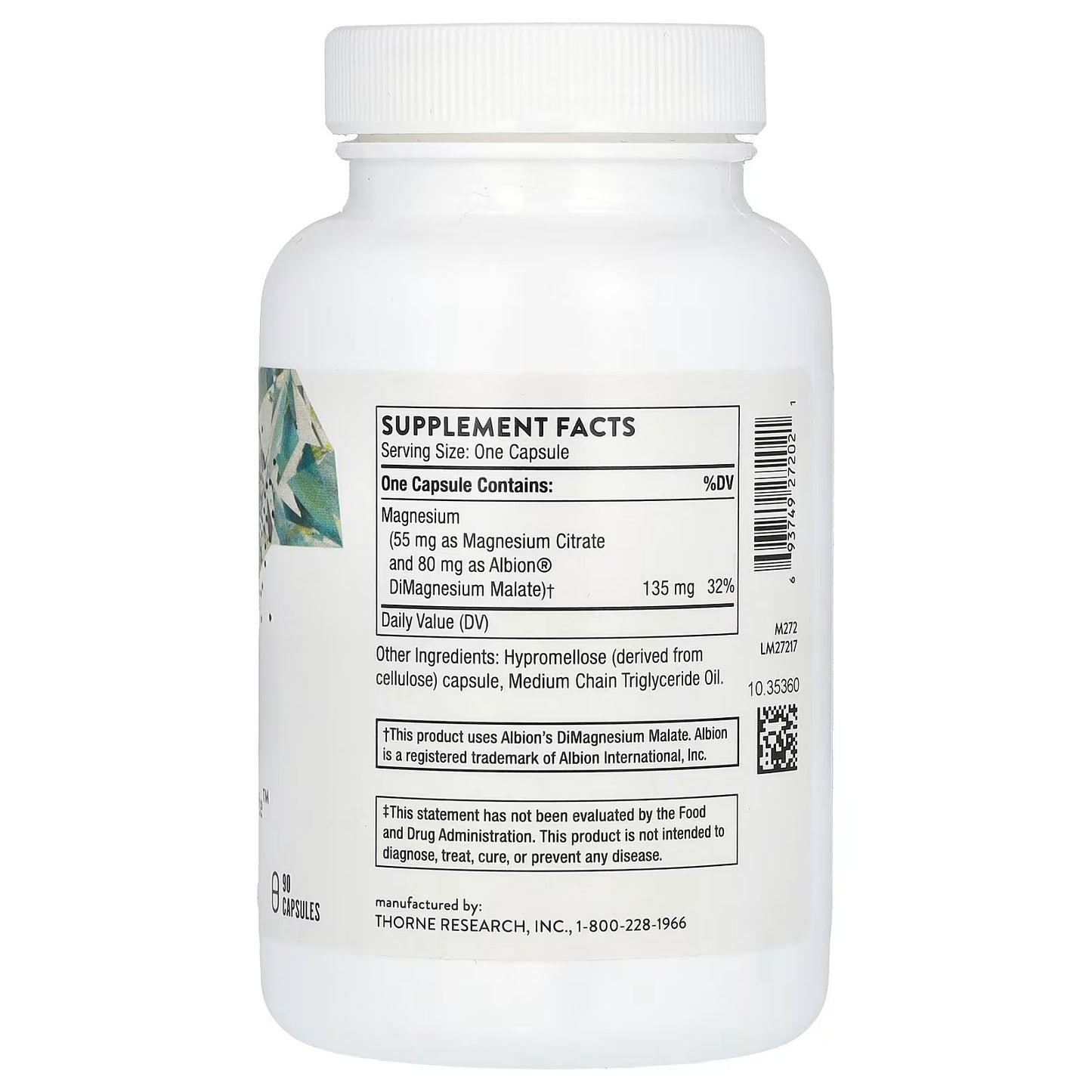 [Thorne] Magnesium CitraMate | Daily Magnesium Complex | 90 Capsules | GlowLab