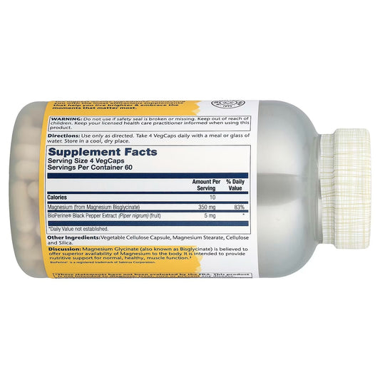 [Solaray] Magnesium Glycinate | Premium Magnesium Formula | 240 VegCaps | GlowLab