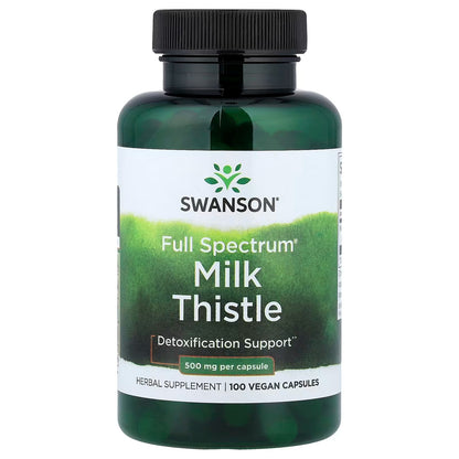 [Swanson] Full Spectrum Milk Thistle – 500mg Vegan Supplement | 100 Capsules