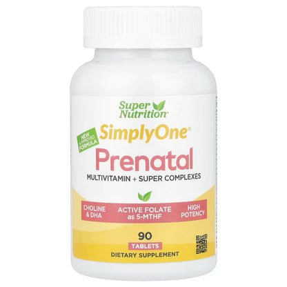 [Super Nutrition] SimplyOne Prenatal Daily Multivitamin with Super Complexes | 90 Tablets | GlowLab