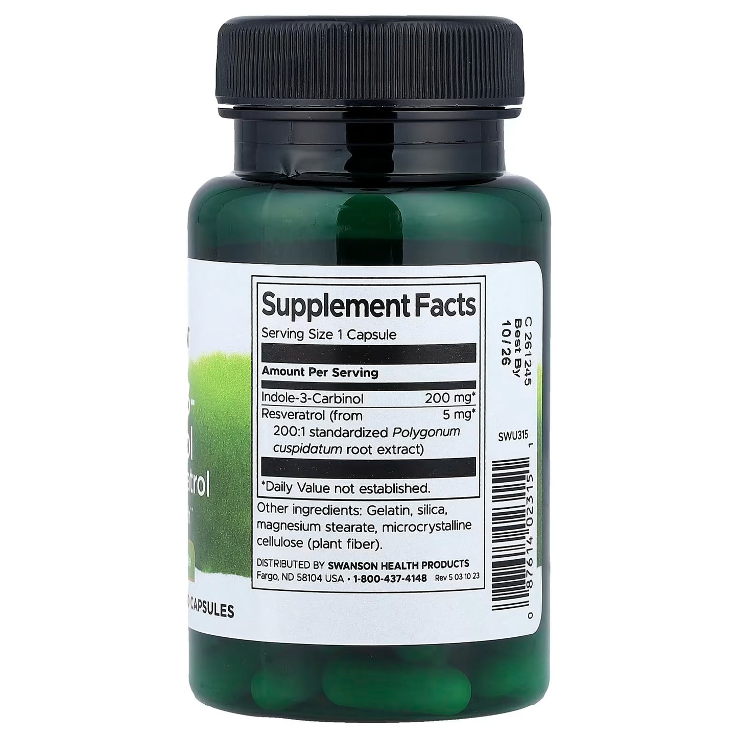 [Swanson] Indole-3-Carbinol with Resveratrol | Plant-Based Dietary Supplement for Daily Wellness | 60 Capsules