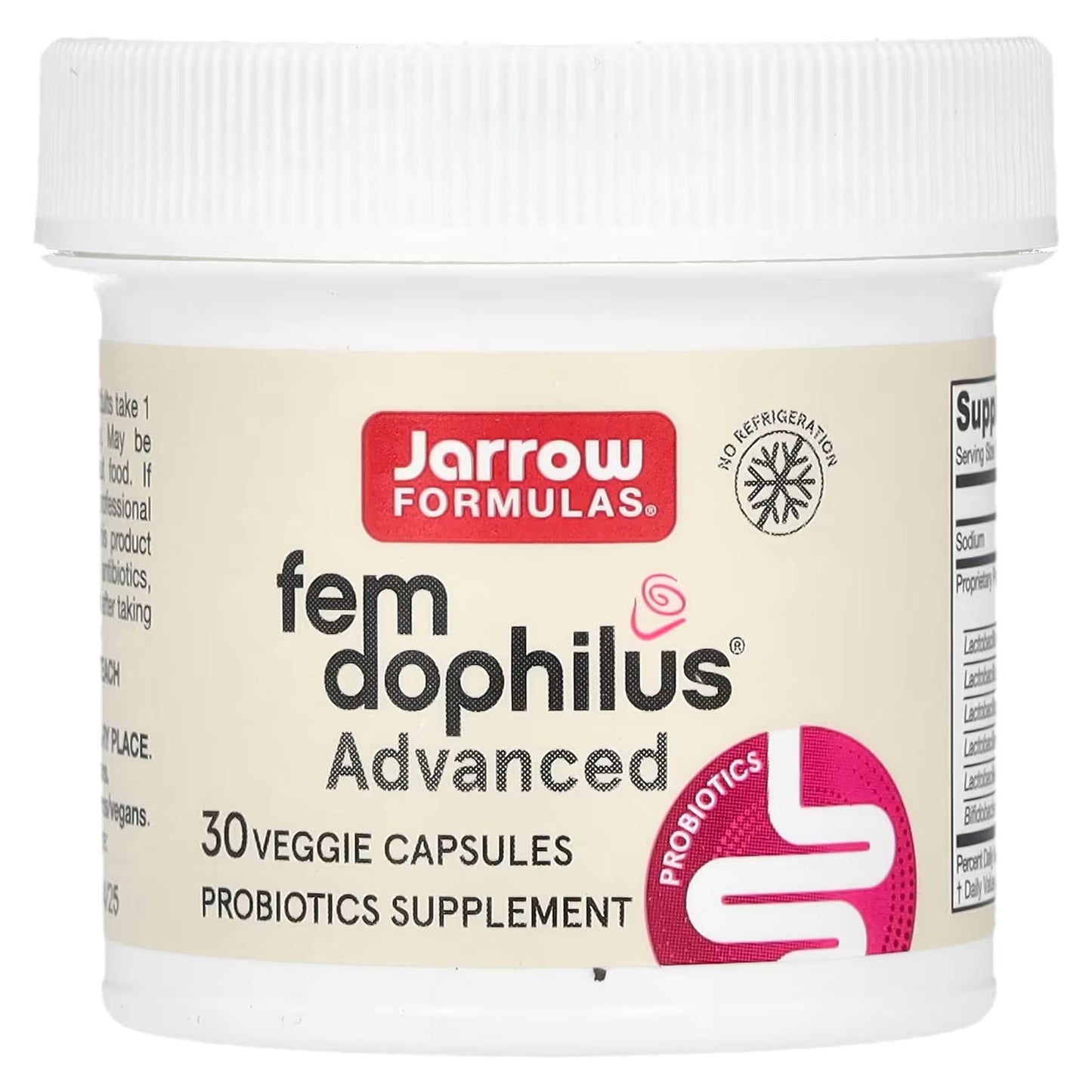 [Jarrow Formulas] Fem Dophilus 10 Billion CFU | Probiotic Dietary Supplement for Daily Wellness | 30 Veggie Capsules
