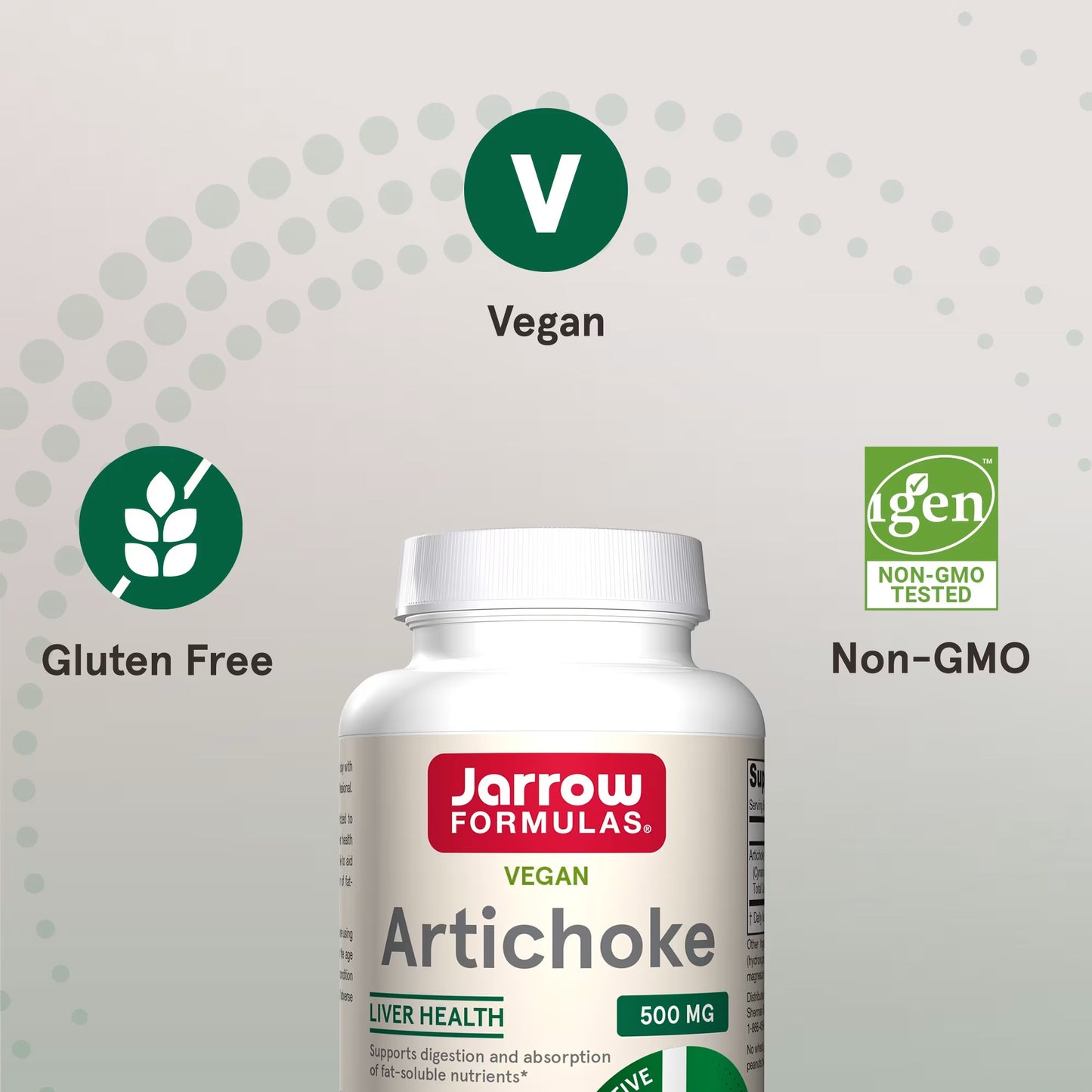 [Jarrow Formulas] Artichoke 500mg | Vegan Dietary Supplement for Daily Wellness | 180 Veggie Capsules