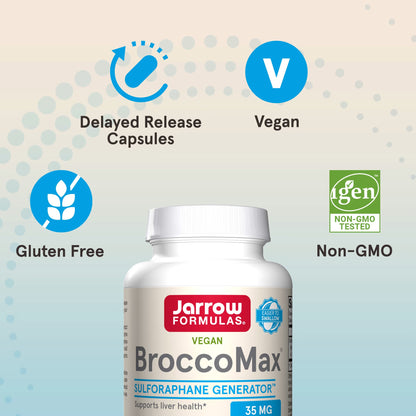 [Jarrow Formulas] Vegan BroccoMax 35mg | Dietary Supplement | 60 / 120 Veggie Capsules