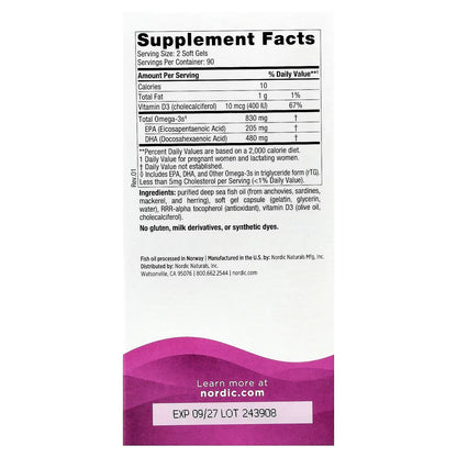 [Nordic Naturals] Prenatal DHA – Omega-3 Supplement with Vitamin D3 | 60 / 90 / 180 Softgels