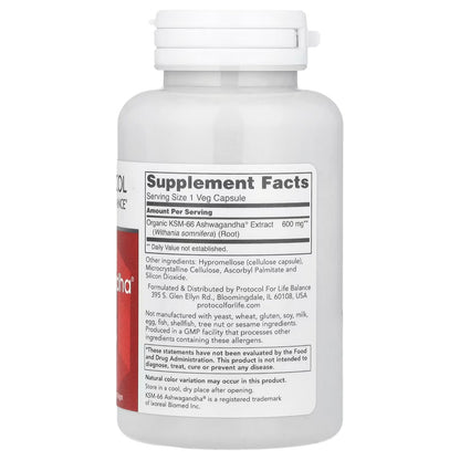[Protocol For Life Balance] KSM-66 Ashwagandha Root Extract 600mg | Stress Balance & Wellness Support | 90 Veg Capsules | Shipping from Korea