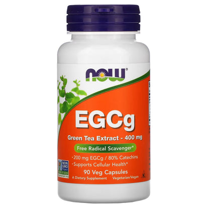 [NOW Foods] EGCg Green Tea Extract 400mg | 90 Veg Capsules | GlowLab