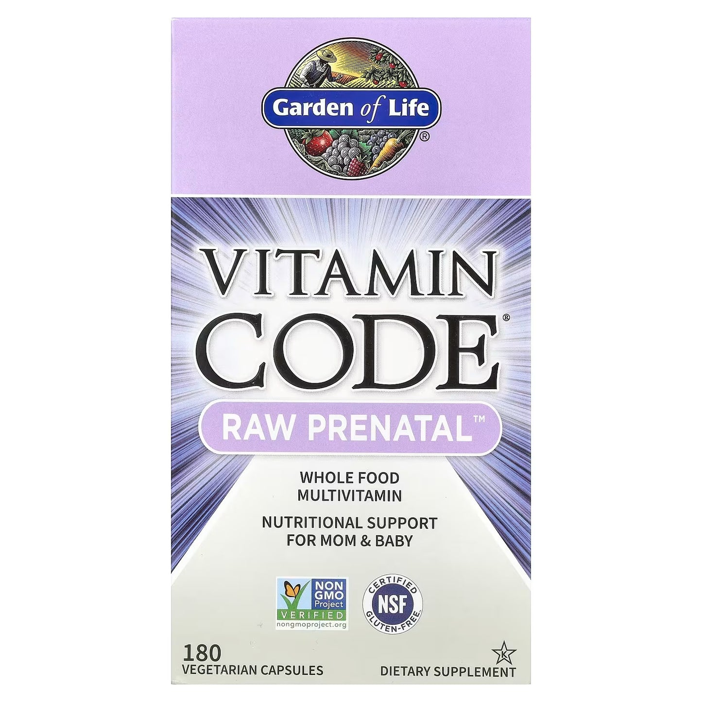 [Garden of Life] Vitamin Code RAW Prenatal – Whole Food Multivitamin Formula | 90 / 180 Vegetarian Capsules
