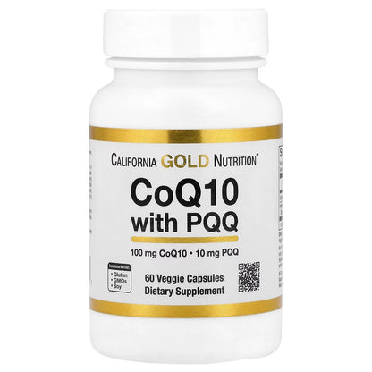[California Gold Nutrition] CoQ10 with PQQ | Premium Coenzyme Q10 Complex | 60 Veggie Capsules