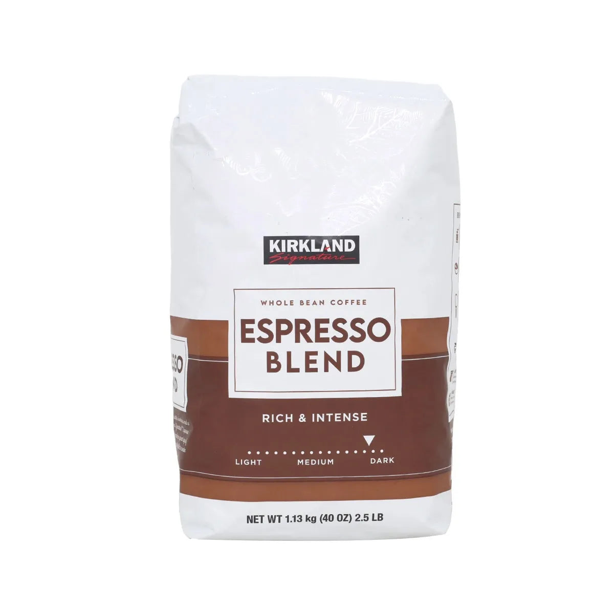 [Kirkland Signature] Espresso Blend Whole Bean Coffee | Dark Roast | Rich & Intense Flavor | 1.13kg