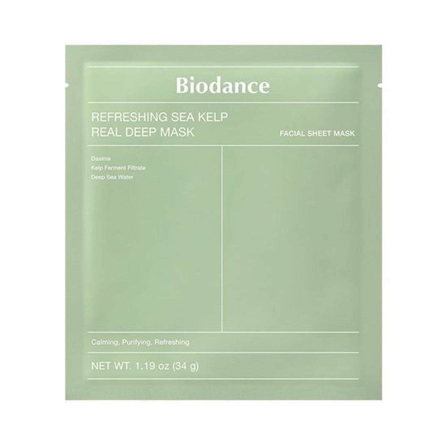 [BIODANCE] Refreshing Sea Kelp Real Deep Mask Sheet – Calming & Purifying Hydrogel Mask Care | 4 Sheets