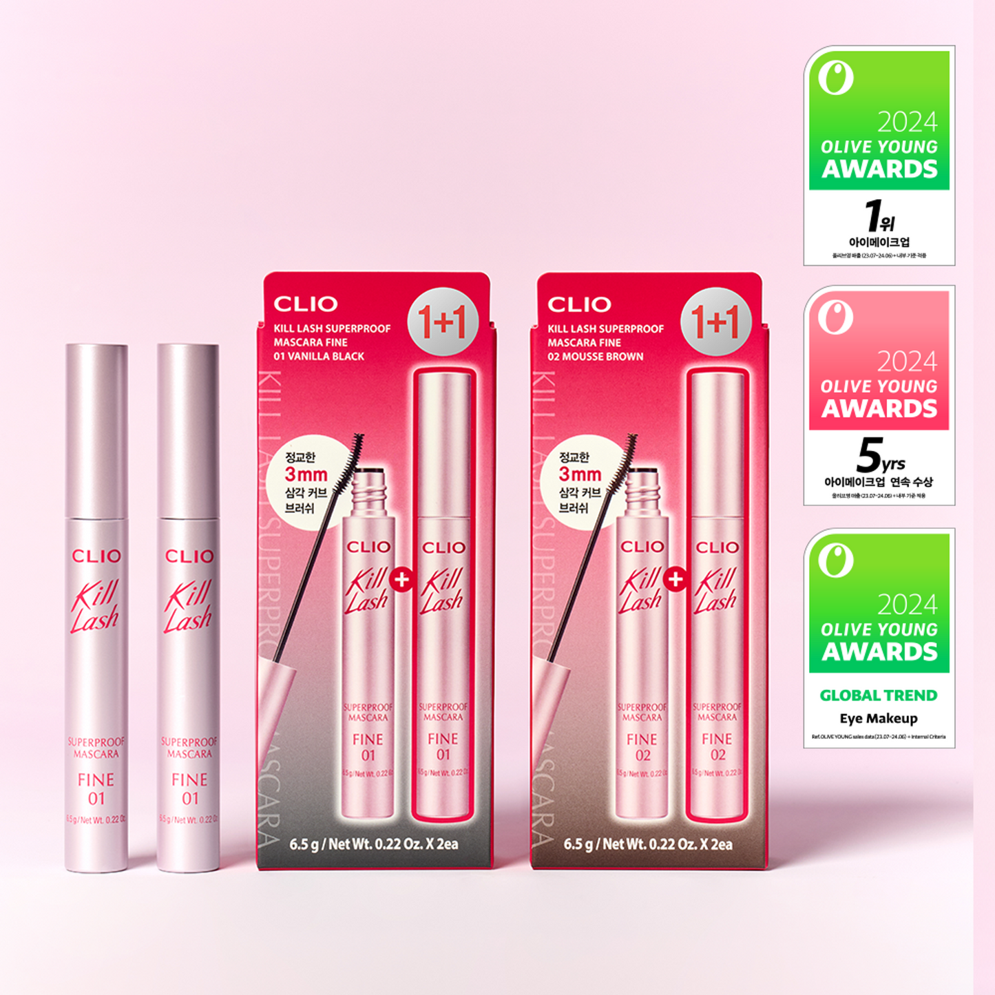 [CLIO] Kill Lash Superproof Mascara Fine 7g | Smudge-Free & Slim Brush Definition