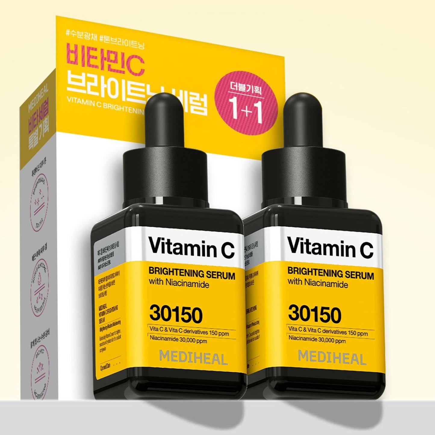 [MEDIHEAL] Vitamin C Brightening Serum with Niacinamide | Tone · Texture · Glow Care | 40ml x2 Double Set | GlowLab