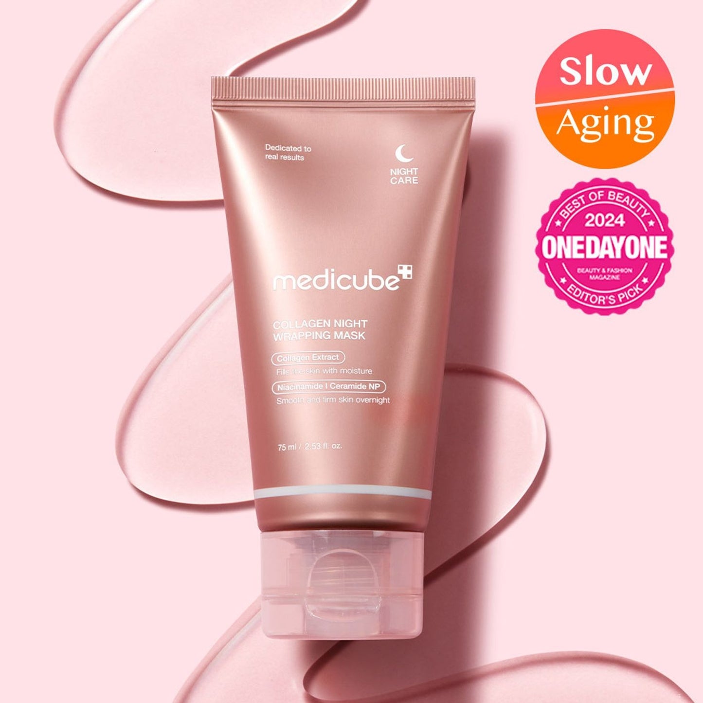 [medicube] Collagen Night Wrapping Mask Set + Firming & Hydration | 75ml + Jelly Brush | GlowLab