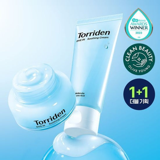 [Torriden] Dive-In Hyaluronic Acid Soothing Cream Set – Lightweight Hydration, 100ml x 2 | Olive young