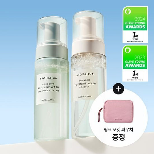 [Aromatica] Pure & Soft Feminine Wash 170ml | Gentle Daily & Refreshing Care (3 Types – Duo / Refill)