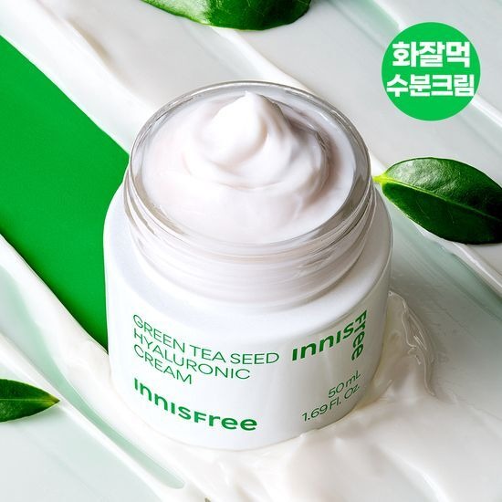 [Innisfree] Green Tea Seed Hyaluronic Cream – Lightweight Hydrating Glow Finish – 50ml