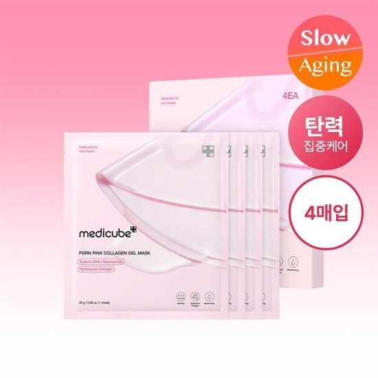 [medicube] PDRN Pink Collagen Gel Mask + Fresh Dewy Finish 4 Sheets by oliveYoung