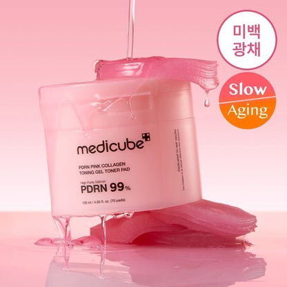 [Medicube] Pink Collagen Gel Toner Pad Radiant Refresh Finish 70 Pads