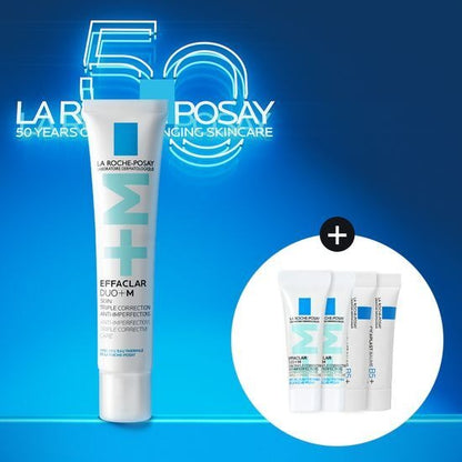 [La Roche-Posay] Effaclar Duo+M Essence Set | 40ml + Mini Duo 3ml×2 + Cicaplast Balm 3ml×2 | Clarifying & Hydrating Care
