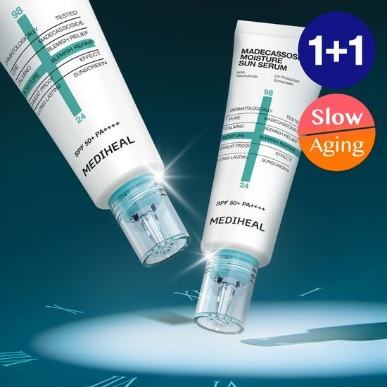 [Mediheal] Madecassoside Moisture Sun Serum Double Set | Calming & Hydrating SPF 50+ PA++++ | 50 g + 50 g Olive Young Limited | GlowLab