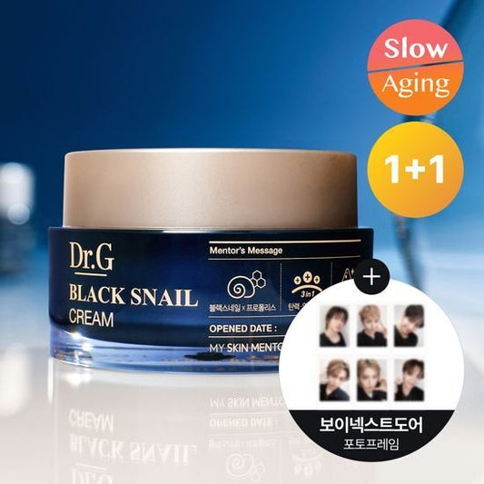 [Dr.G] Black Snail Cream 1+1 Gift Set (+15ml Bonus) + BOYNEXTDOOR Photo Frame | Hydrating & Radiant Skin Care | 50ml