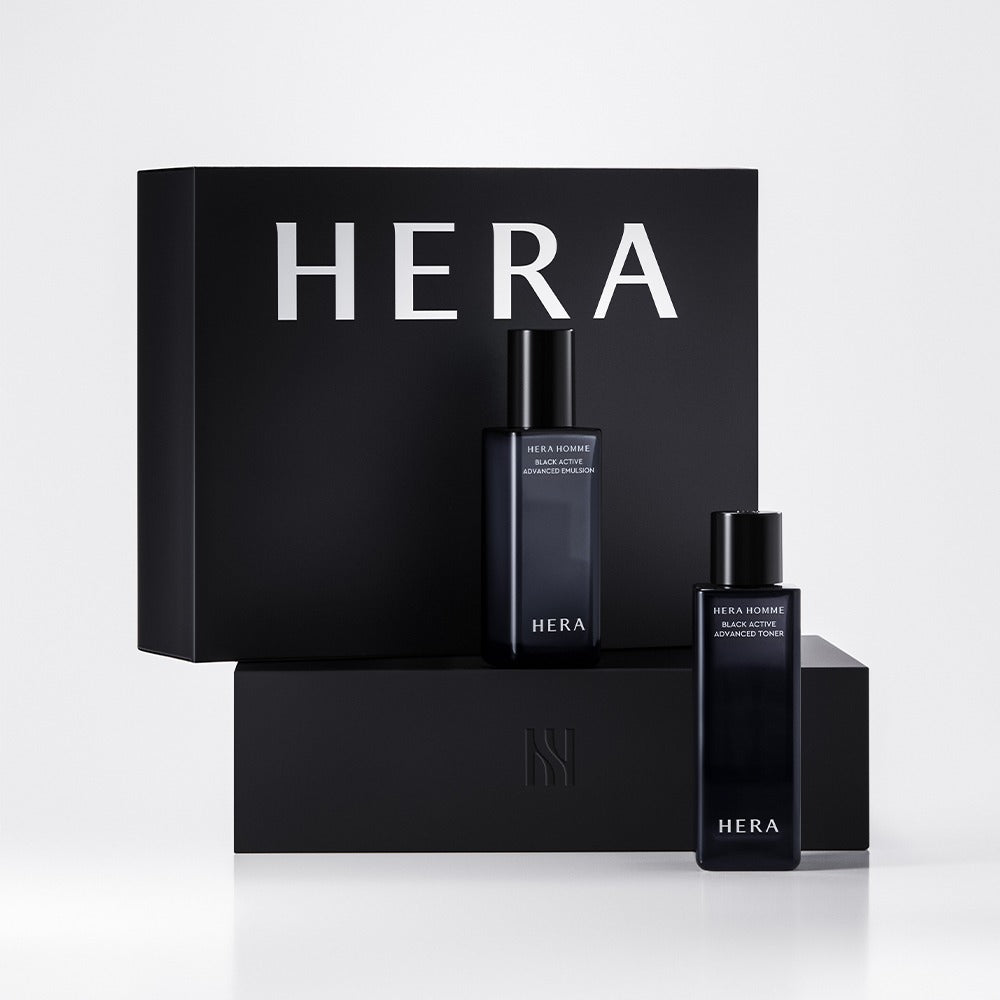[HERA] Homme Black Active Skincare Set Hydrating Comfort Toner & Emulsion Duo 235ml