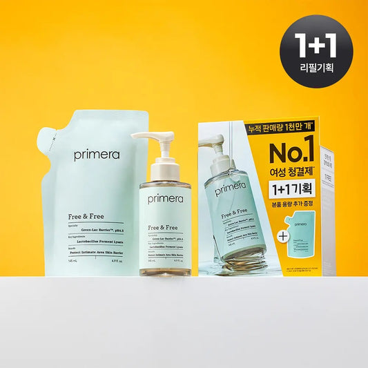 [primera] Free & Free Intimate Cleansing Gel Mild pH 4.5 Set 145ml + 145ml Refill