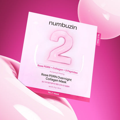 [numbuzin] No.2 Rose Collagen Overnight Film Mask Soft Glow Finish 4 Sheets