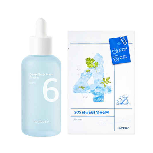 [numbuzin] No.6 Deep Sleep Mask Serum Soft Glow Finish 80 ml + SOS Sheet Mask Gift Set by Olive Young