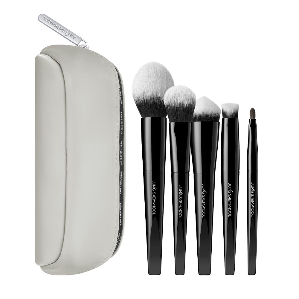 [JUNG SAEMMOOL] Masterclass Face Brush Portable Kit Smooth Finish | 5 Brushes + Pouch
