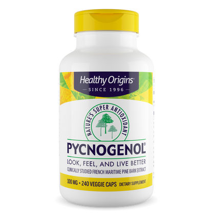 [Healthy Origins] Pycnogenol 100mg | Dietary Supplement with Pine Bark Extract | 240 Veggie Capsules