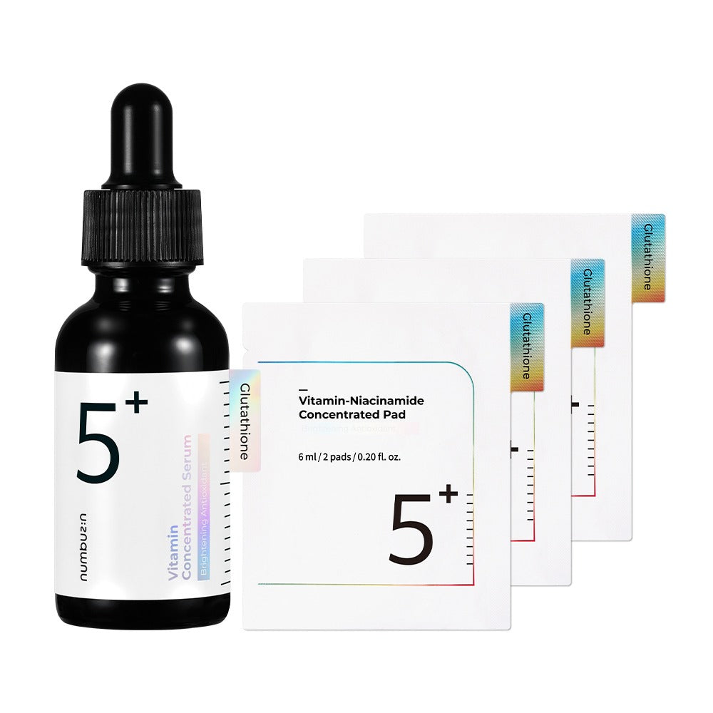 [numbuzin] No.5 Glutathione C Concentrated Ampoule Radiant Finish Set 30ml (+6 Pads)