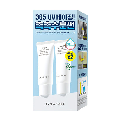 [S.NATURE] Aqua 365 UV Sun Cream – Lightweight Fresh Finish (40 ml × 2)