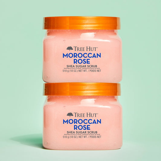 Tree Hut Shea Sugar Scrub Duo Set 2-Pack (Moroccan Rose & Exotic Bloom) 510g