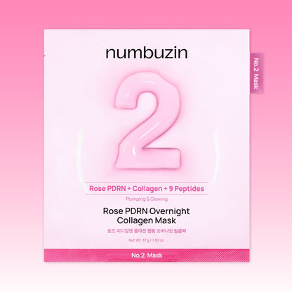 [numbuzin] No.2 Rose Collagen Overnight Film Mask Soft Glow Finish 4 Sheets