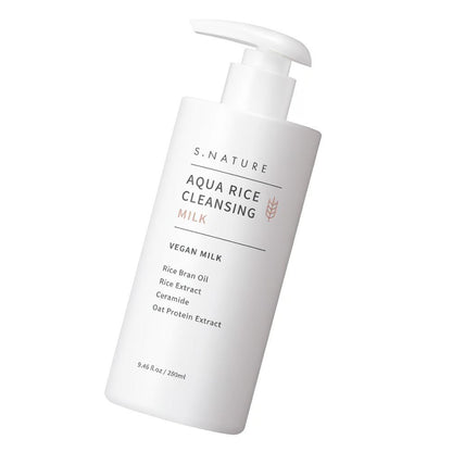 [S.NATURE] Aqua Rice Cleansing Milk – Soft Creamy Clean Finish (280 ml + 100 ml Refill)
