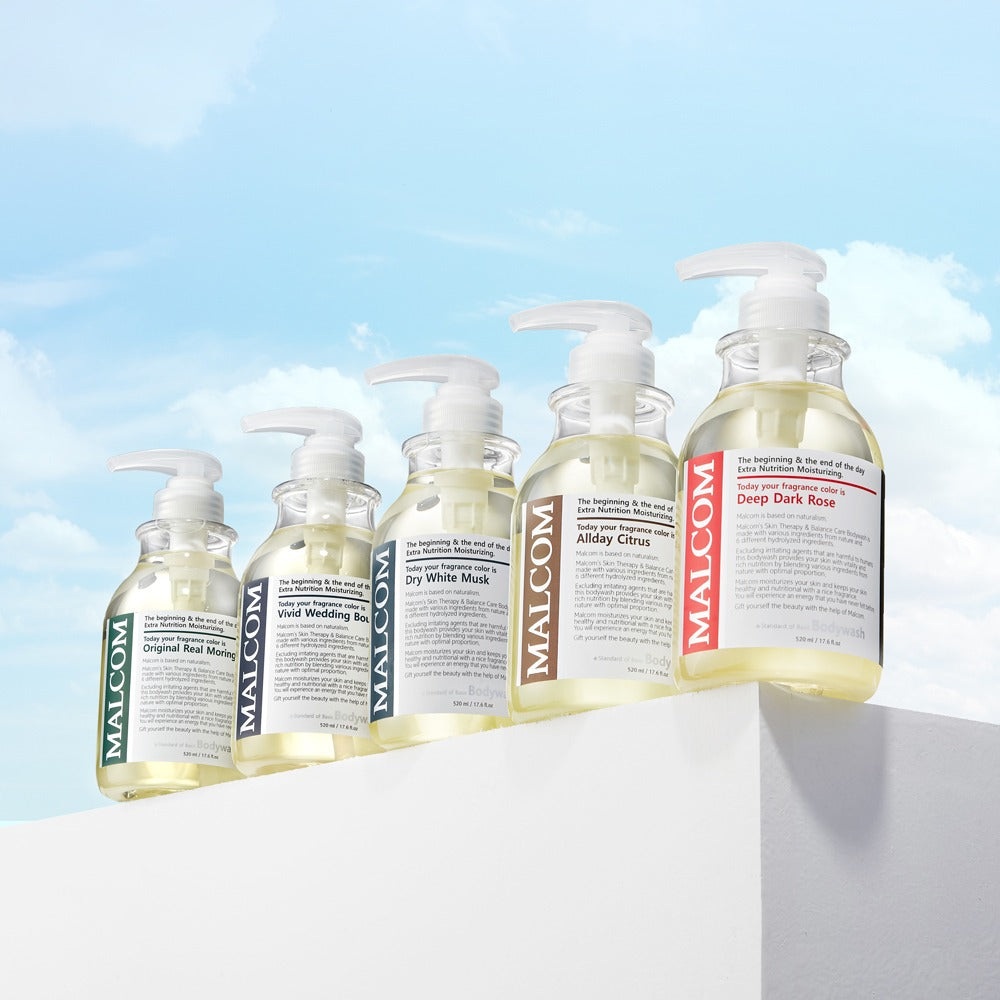 [MALCOM] pH-Balanced Allergy-Free Body Wash Hydrating Clean Finish 520ml (5 Scents)