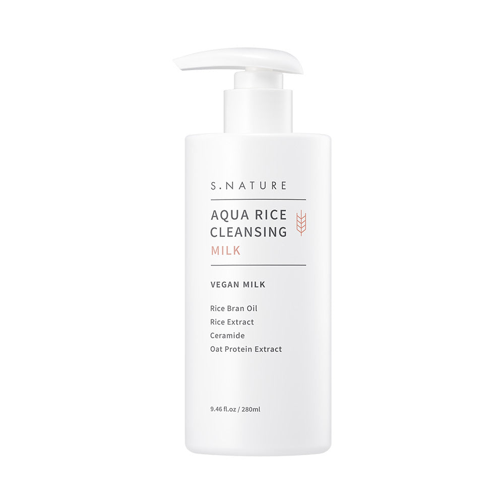 [S.NATURE] Aqua Rice Cleansing Milk Soft Creamy Texture Fresh Finish 280 ml