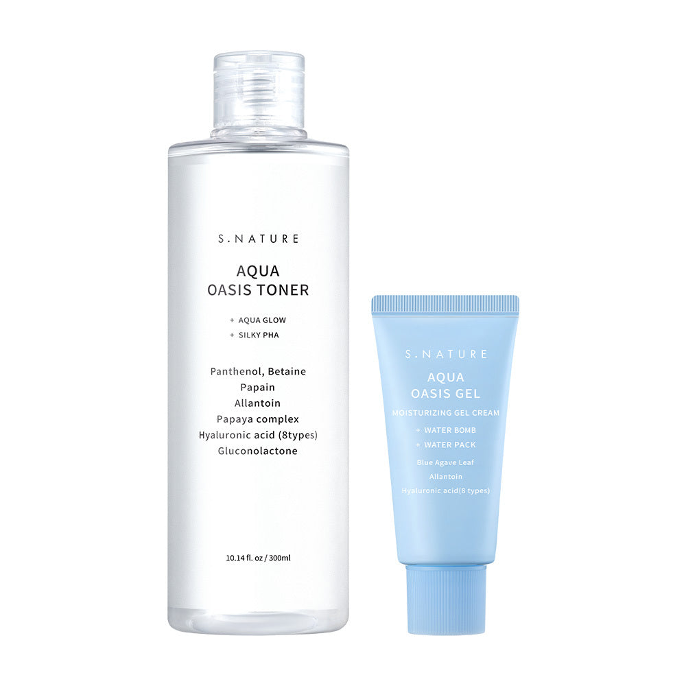 [S.NATURE] Aqua Oasis Toner – Lightweight Hydrating Fresh Finish (300 ml + Cream 30 ml)
