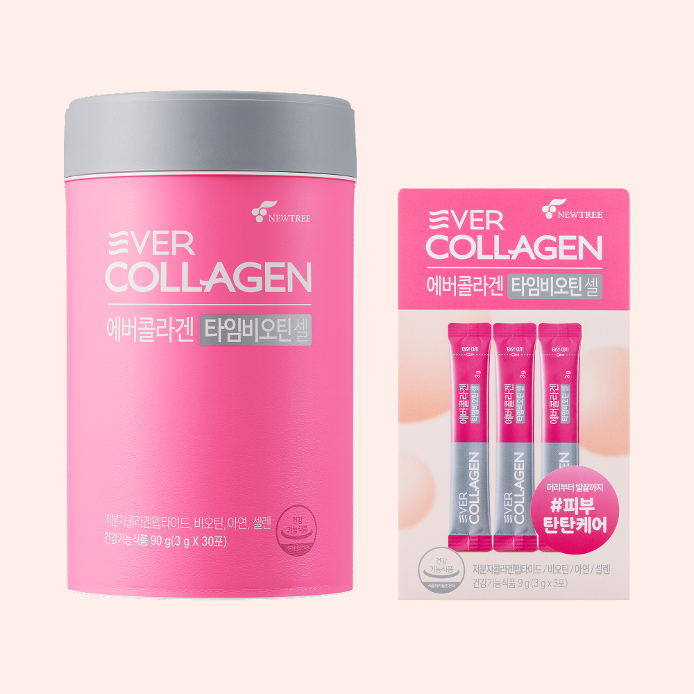 [EVER COLLAGEN] Time Biotin Cell Collagen Powder Sticks Cranberry Flavor 33 Sticks