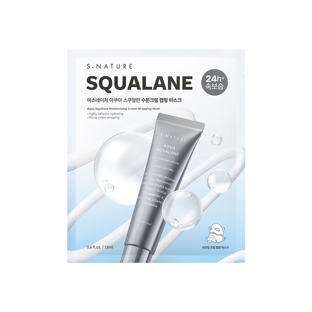 [S.NATURE] Aqua Squalane Cream Wrapping Sheet Mask – Smooth Radiant Finish (1 Sheet)