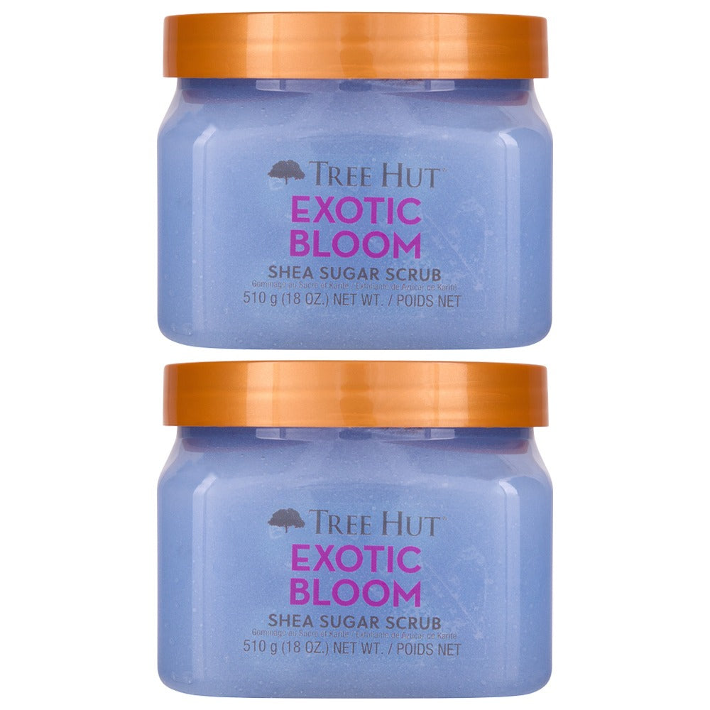 Tree Hut Shea Sugar Scrub Duo Set 2-Pack (Moroccan Rose & Exotic Bloom) 510g