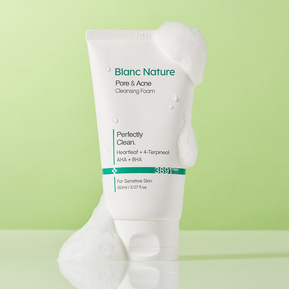[Blanc Nature] Pore & Acne Cleansing Foam Creamy Fresh Finish Duo Set 150ml + 50ml