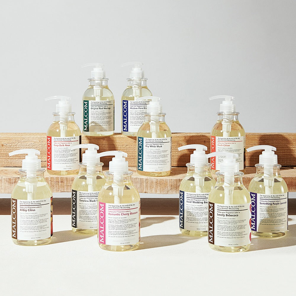[MALCOM] pH-Balanced Allergy-Free Body Wash Hydrating Clean Finish 520ml (5 Scents)
