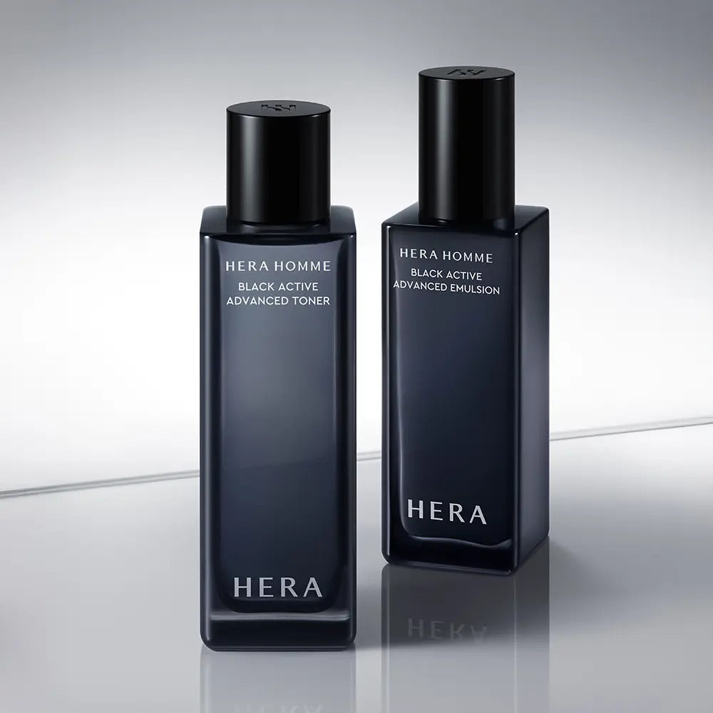 [HERA] Homme Black Active Skincare Set Hydrating Comfort Toner & Emulsion Duo 235ml
